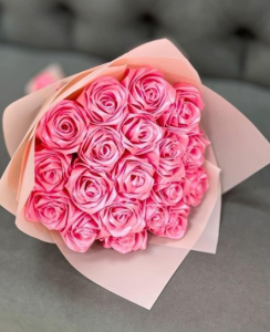 tutorial image for how to make handmade ribbon flowers