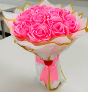 ribbon flower bouquet | ribbon flower | bouquet wrapping