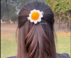 hand embroidered hair clips with daisy and sunflower design handmade embroidered hair clips for women and girls floral embroidered hair clips daisy sunflower