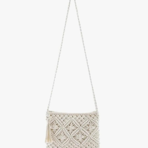 Ad-16|Women's Handmade Macrame Crossbody Sling Bags/Tote Bags For Girls Women's Handmade Macrame Crossbody Sling Bags/Tote Bags For Tote Bag, Macrame Market Bag, Friendly Gift,, Off White