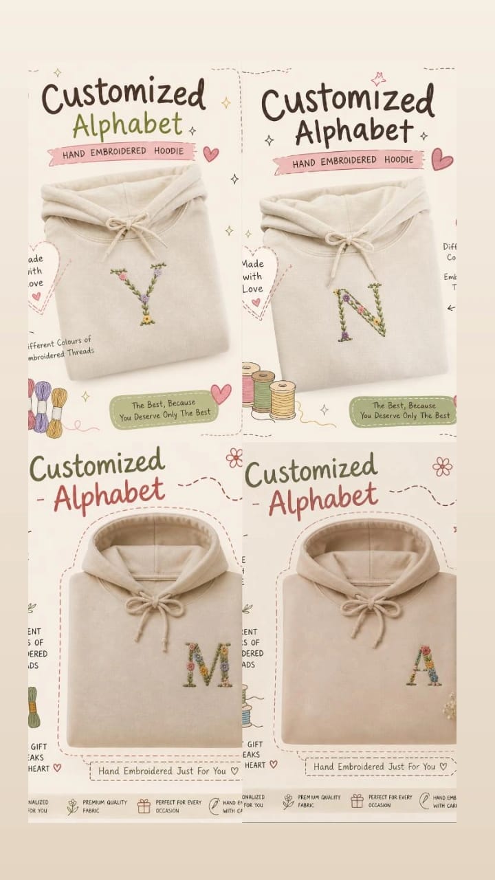 customized hand embroided hoodie